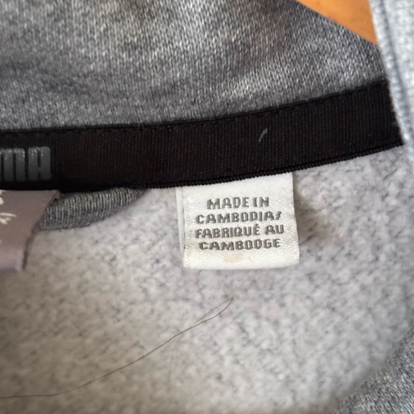 Puma Gray and Black Zip Up Sweater with Athletic Design - Picture 5 of 7